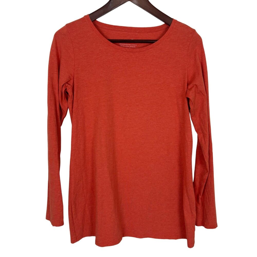 J. Jill Pure Jill Long Sleeve Stretch Cotton Tee Orange Women’s Small